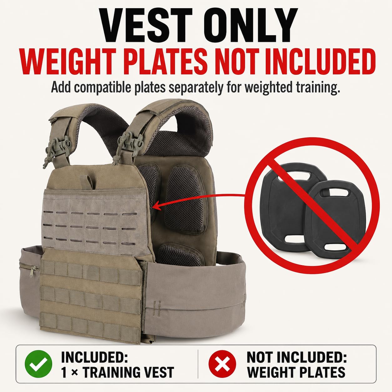 Verstellbare Gewichtsweste für Erwachsene, MOLLE-System, Trainingsweste für den Außenbereich, mit Gewichtstaschen und mehreren Fächern