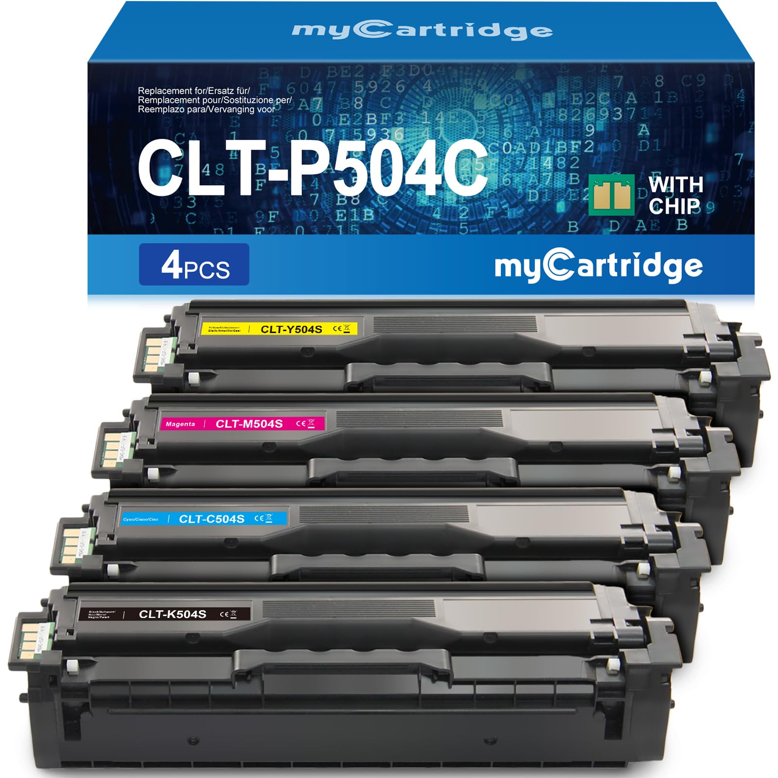 MYCARTRIDGE compatibile per Samsung CLT-P504C K504S per Samsung Xpress C1860FW C1810W CLX-4195FN CLX-4195FW CLX-4195N CLP-415N CLP-415NW (Nero, Ciano, Magenta, Giallo)