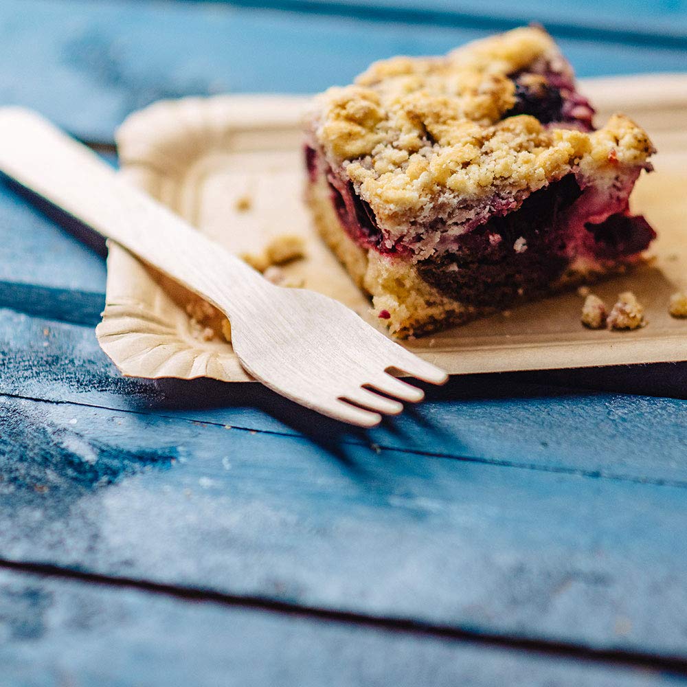 Posate Di Legno Biodegradabili BIOZOYG - Set 400 Con Tovagliolo, Per Feste, Picnic E Eventi - Foto 3