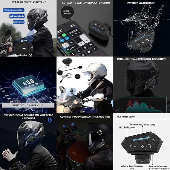 Bluetooth Motorcycle Modular Helmet Flip Up Front Motorbike Helmet, ECE Approved, Built In Dual Visors, High Strength Shell, Comfortable And Breathable Lining, Free Gloves And Mask