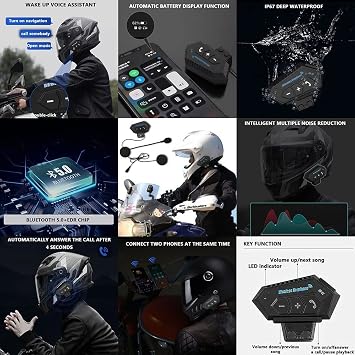 Bluetooth Motorcycle Modular Helmet Flip Up Front Motorbike Helmet, ECE Approved, Built In Dual Visors, High Strength Shell, Comfortable And Breathable Lining, Free Gloves And Mask
