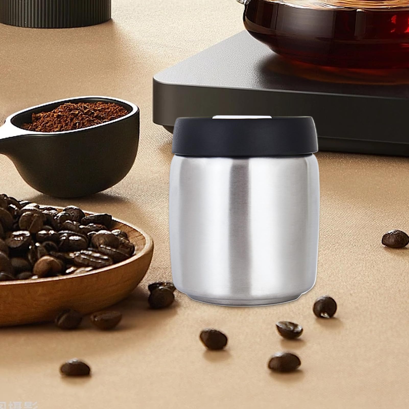 Barattolo per caffè, design a bocca larga, organizer per alimenti da cucina, contenitori ermetici per caffè, per terra, zucchero, tè, prodotti secchi, noci, farina