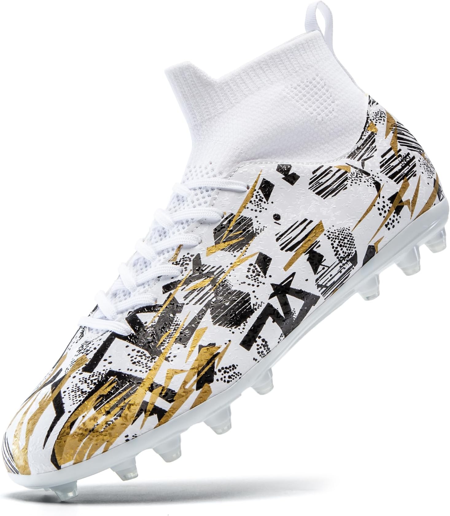 Unisex Kids Soccer Cleats High-Top Soccer Shoes for Outdoor Training Matches Football Boots for Boys and Girls