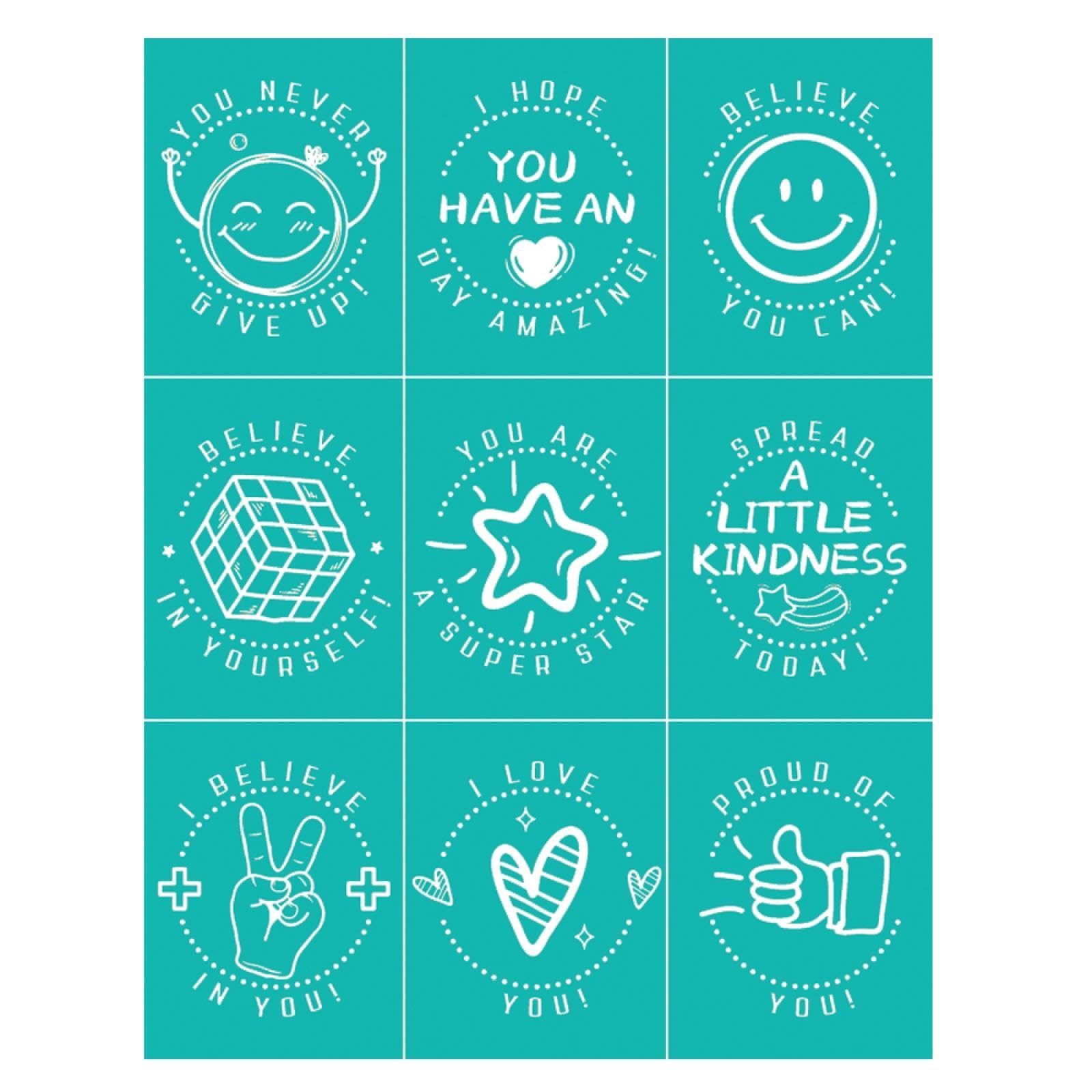 MANGOUSONG Screen Printing Kit,22x28cm Mesh Screen Stencils Flower Background Mother's Day Encourage Reading Washable Self-Adhesive Printing Stencil Style 3