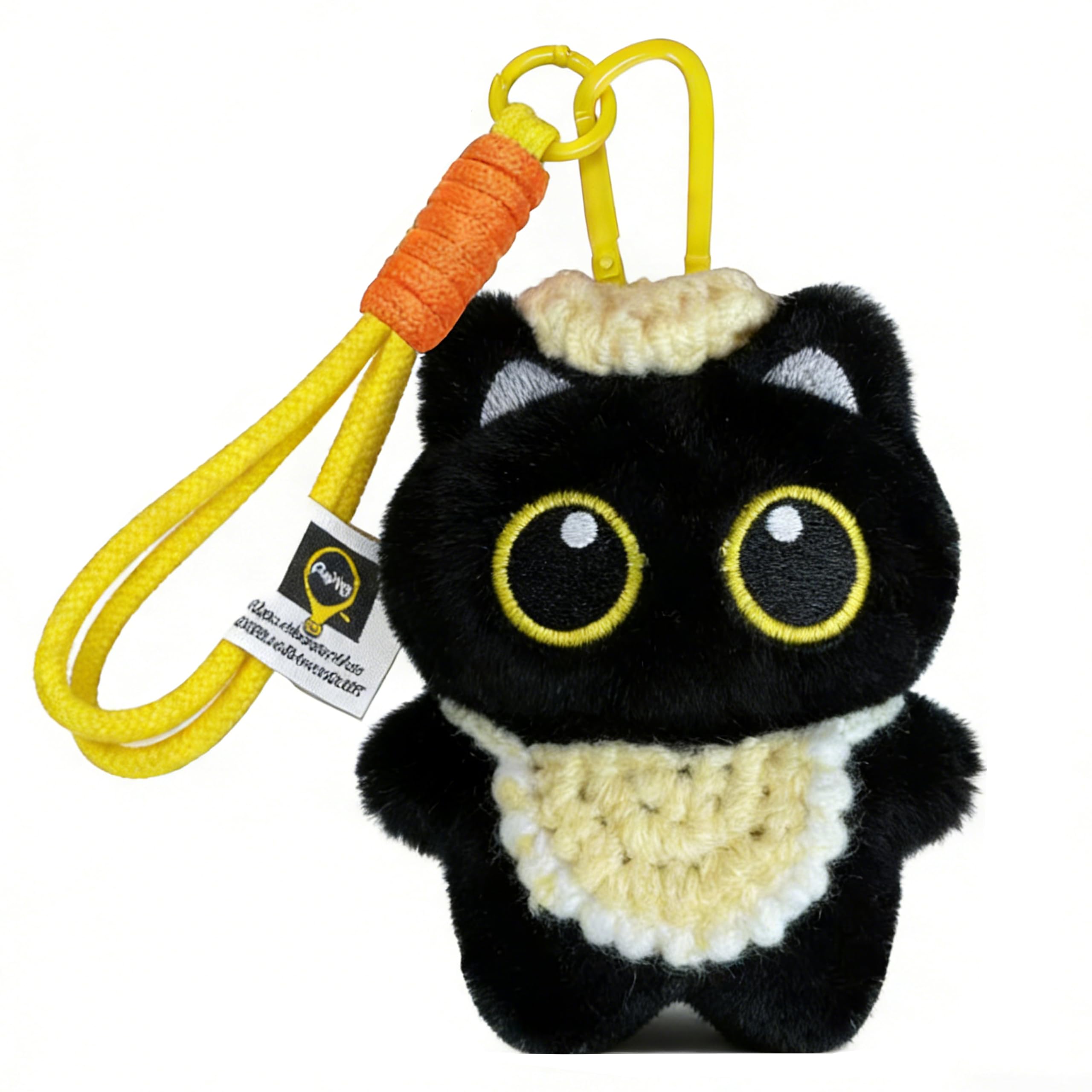 Baofuwan Katze Schlüsselanhänger Süß, Liebenswerter 3D Katze Taschen Anhänger, Flauschiger Plüsch Anhänger, Katze Schlüsselanhänger Einzigartig, Perfekt Geschenk，1 Verpackung