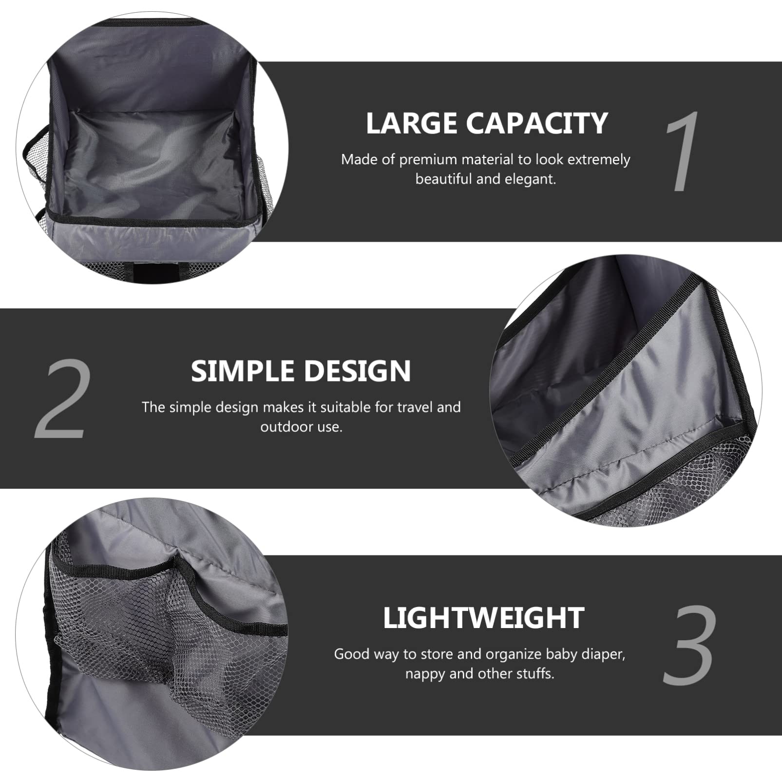 DECHOUS Bolsa Organizadora para Pañales Colgante, Plegable, Mamás | Oxford y Plástico, Uso Exterior o Viaje, Recoge Pañales Húmedos o Secos y Otros Artículos