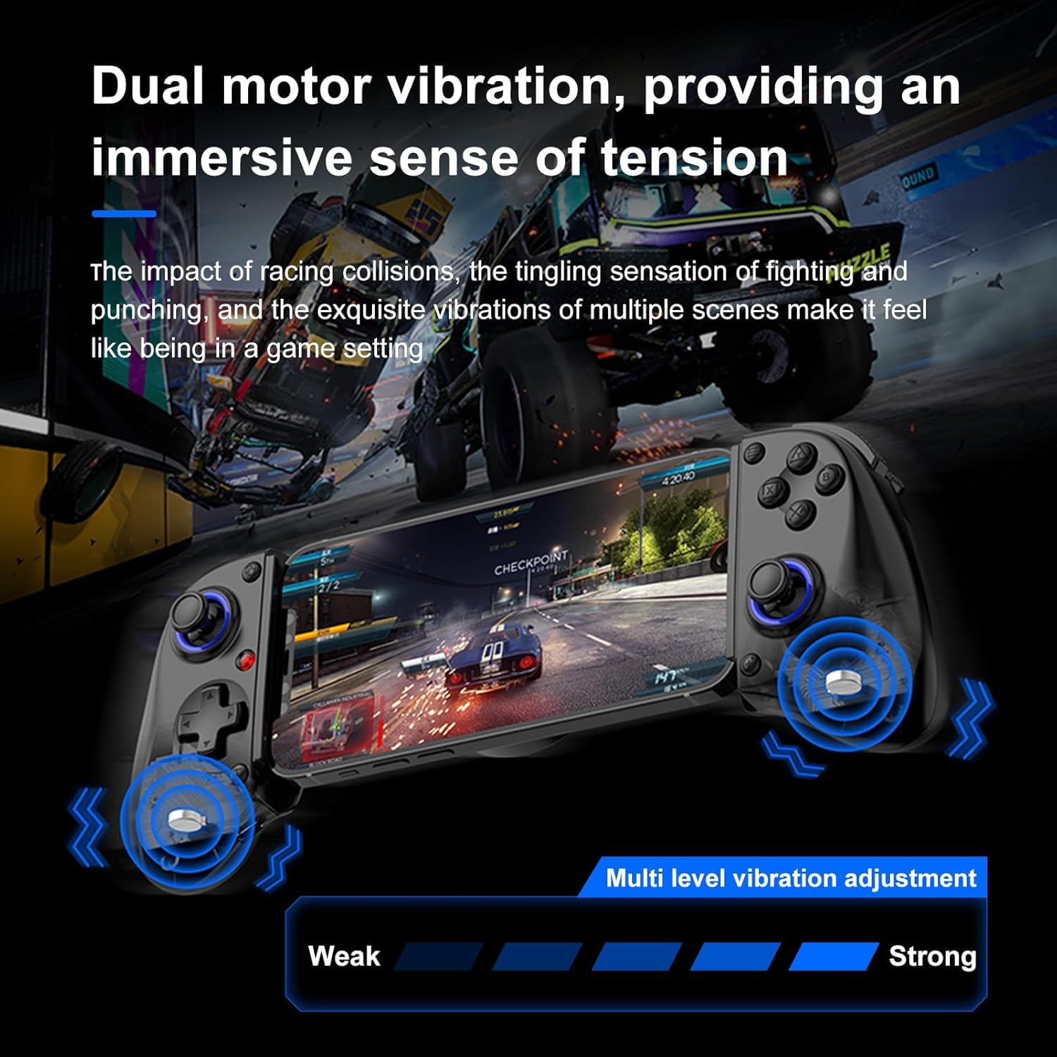 Controller di gioco retrattile wireless per Switch/iOS/Android/PC/Tablet, Gamepad wireless con joystick effetto Hall/trigger Hall, con turbo/giroscopio a 6 assi/vibrazione (Bianco con ventola)