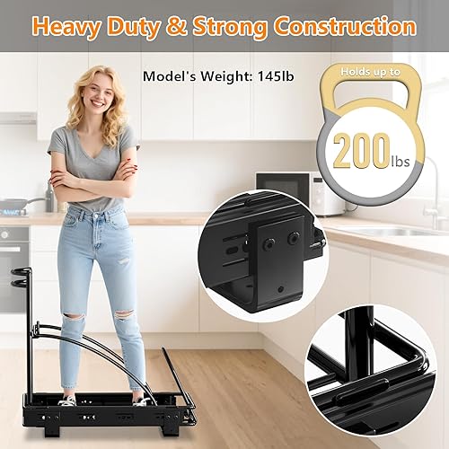 Miniatura 7 de ANASTA Cubo de basura extraíble debajo del gabinete organizador extraíble ajustable para basureros debajo del fregadero de la cocina cestas de