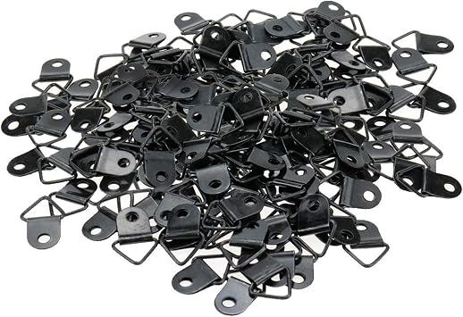 Bitray D-Ring Picture Hangers 20x10mm Black Metal Frame Hanging Hardware