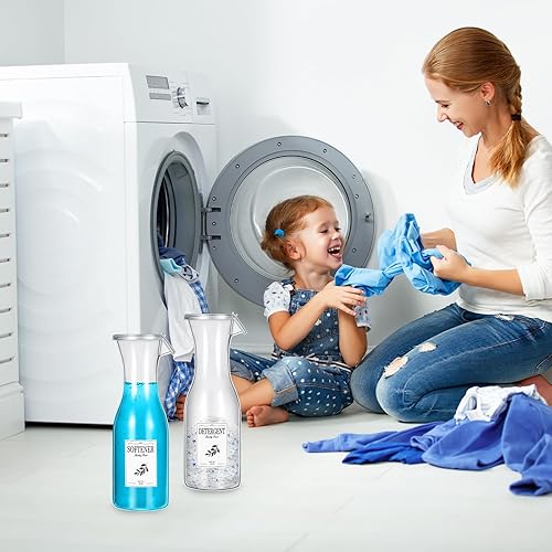 Miniatura 6 de Layhit Dispensador de detergente para ropa de 40 onzas, dispensador de suavizante de tela, contenedor de detergente líquido para lavandería,