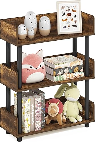 Miniatura 53 de Furinno Turn-N-Tube - Estantes de almacenamiento, estante para libros de 3 niveles, estante esquinero, estantes abiertos sin herramientas, para