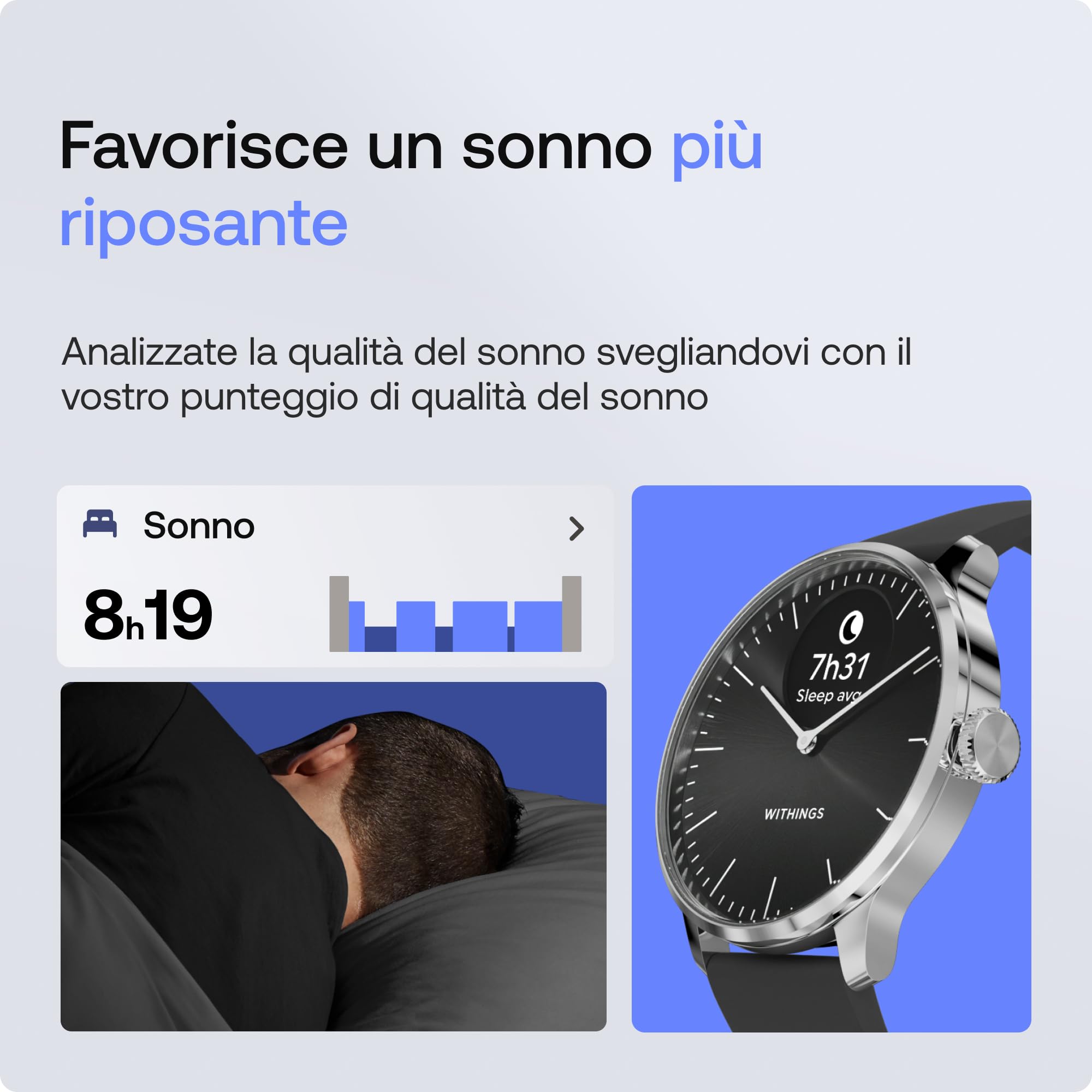 Withings ScanWatch Light - Smart Watch ibrido con monitoraggio della frequenza cardiaca, fitness tracker, monitoraggio del ciclo, monitoraggio del sonno