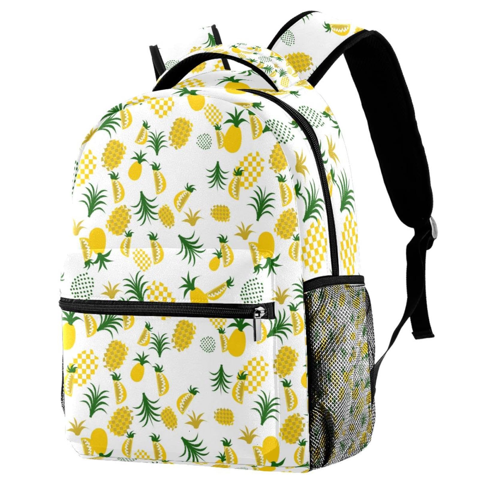 Sac à dos classique couleur 10 imprimé ananas avec bretelles souples - 7