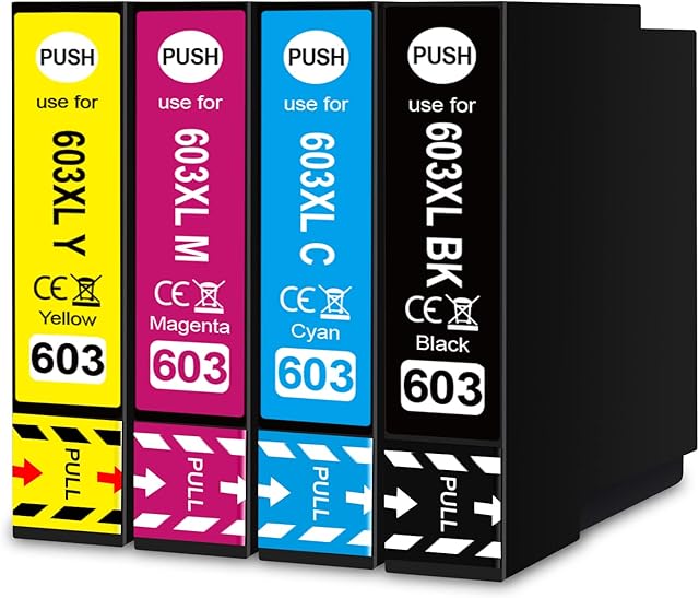 XemaX WF-2840DWF XP-4150 XP-4155 XP-2155 XP-3150 XP-2150 Ink Cartridges Replacement for Epson 603XL Multipack for Epson XP4150 XP2100 XP-2100 XP3100 XP3150 WF2830 WF2810 XP4100 XP3105 WF2850 WF2870DWF