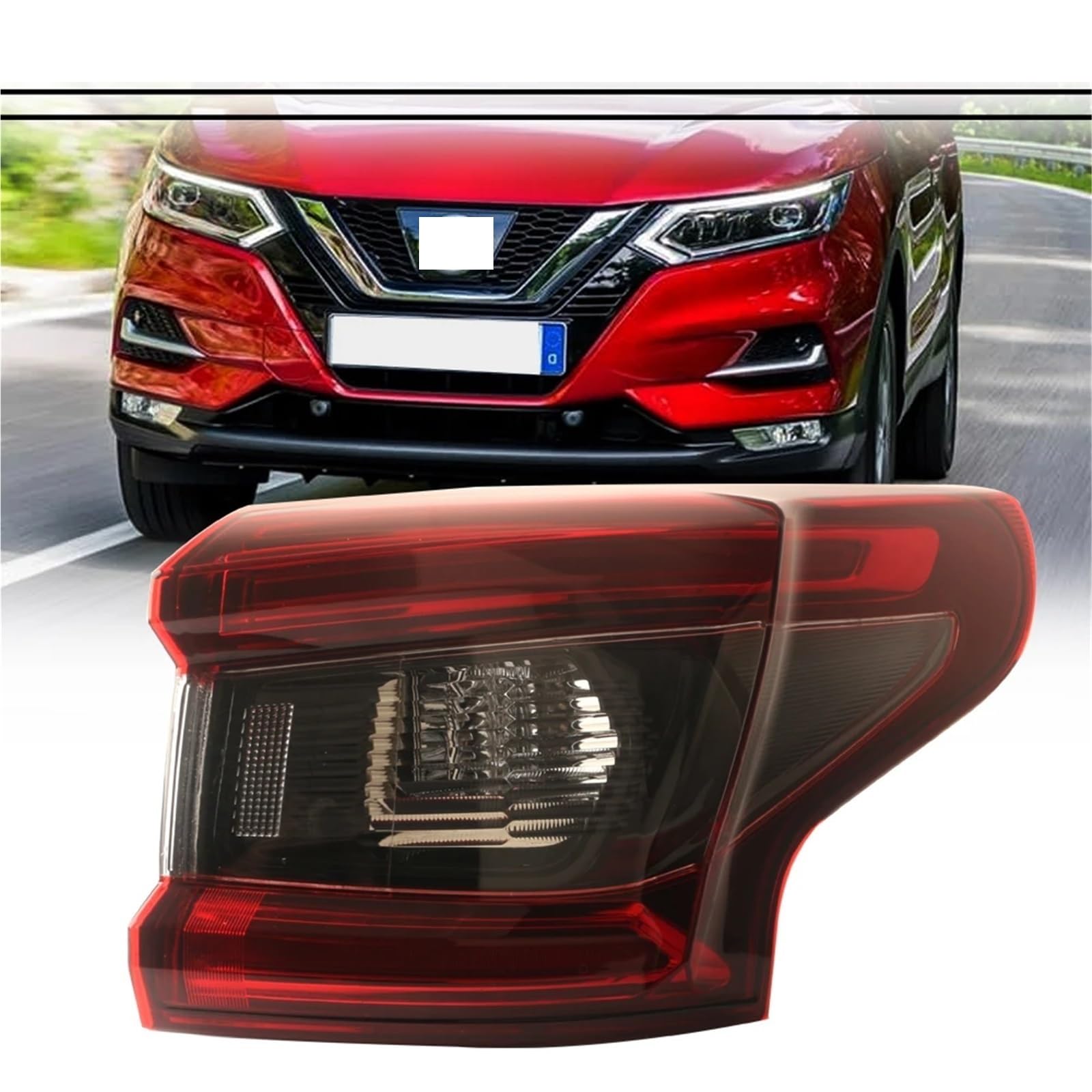 Lampada Fanale Posteriore Lampada di per coda laterale sinistra/destra per Nissan per Qashqai 2017-2021 Lampada freno fanale posteriore con(Outside-right)