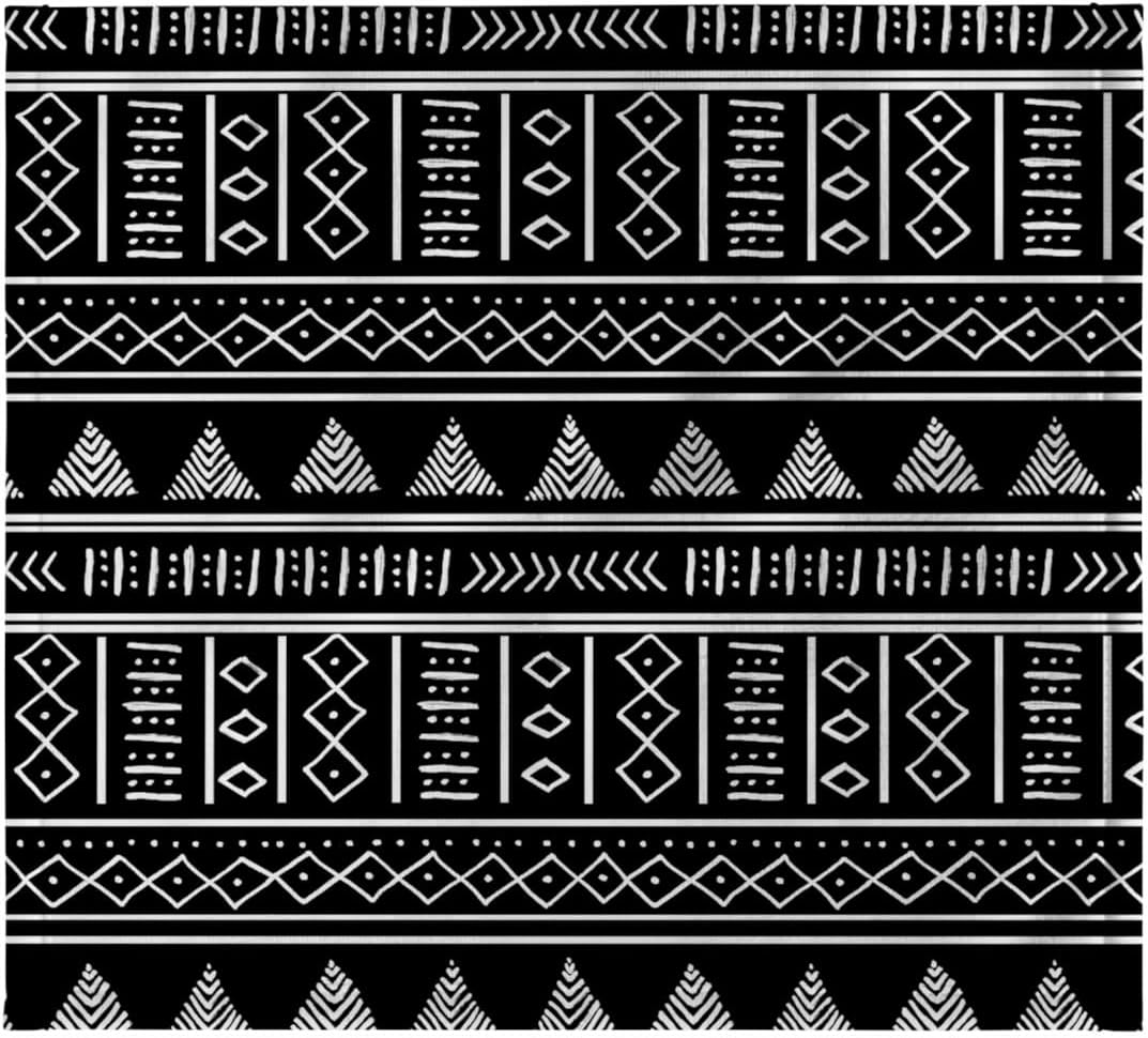 3dRose Black and White Mudcloth Inspired Pattern White on Black - African Art 22x30 Bath Hand Pool Towel