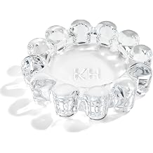 khtumeware Chic Clear Bubble Glass Candle Dish Modern Clear Glass Candle Holder for Tealights & Diffusers, Decorative Tray for Home & Tabletop Decor1 Pack