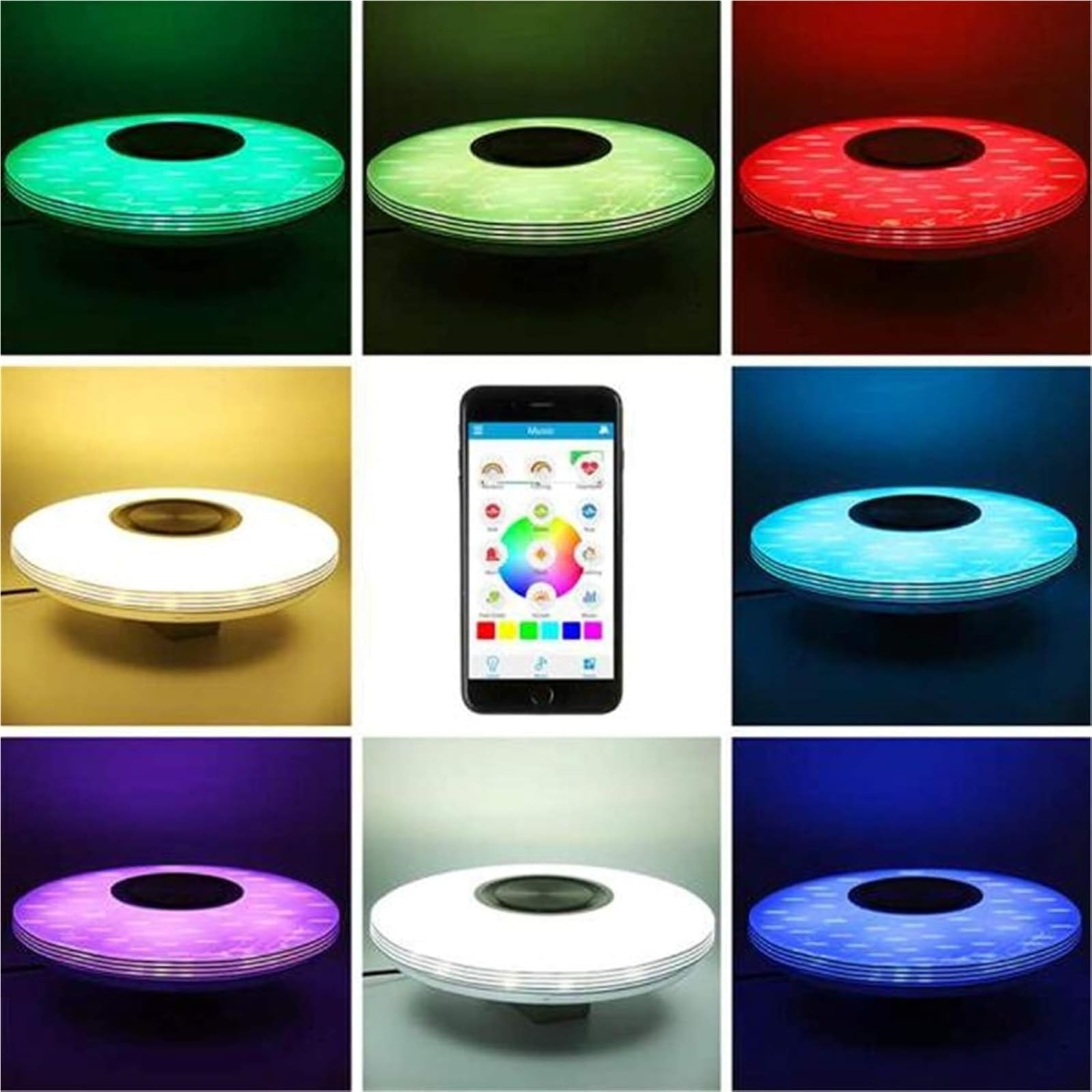 40 Cm Lampada Da Soffitto Musicale Per Bagno IP65 Impermeabile RGB Cambio Colore Dimmerabile Lampada Da Soffitto Con Altoparlante Bluetooth APP E Telecomando Paralume Cielo Stellato