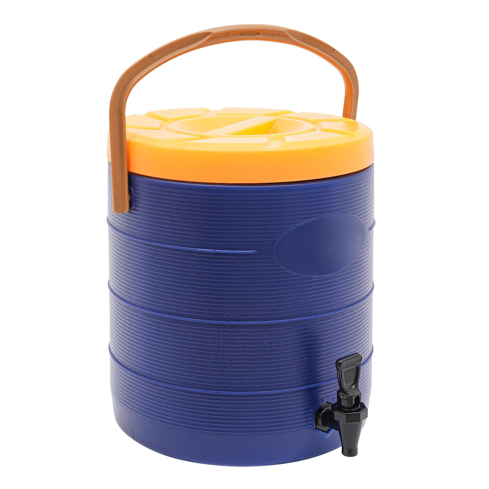 Stainless Steel Insulated Container with Faucet, 6.6GAL Insulated Food Cooler Carrier, Insulated Beverage Dispenser, 13.6x16in Insulation Drinking Warmer Dispenser (Blue, 6.6 Gal)