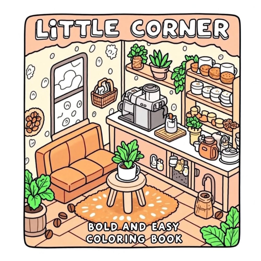 Little Corner: Coloring Book, Super Cute Designs of Cozy, Coloring book for Relaxation, Bold and Easy