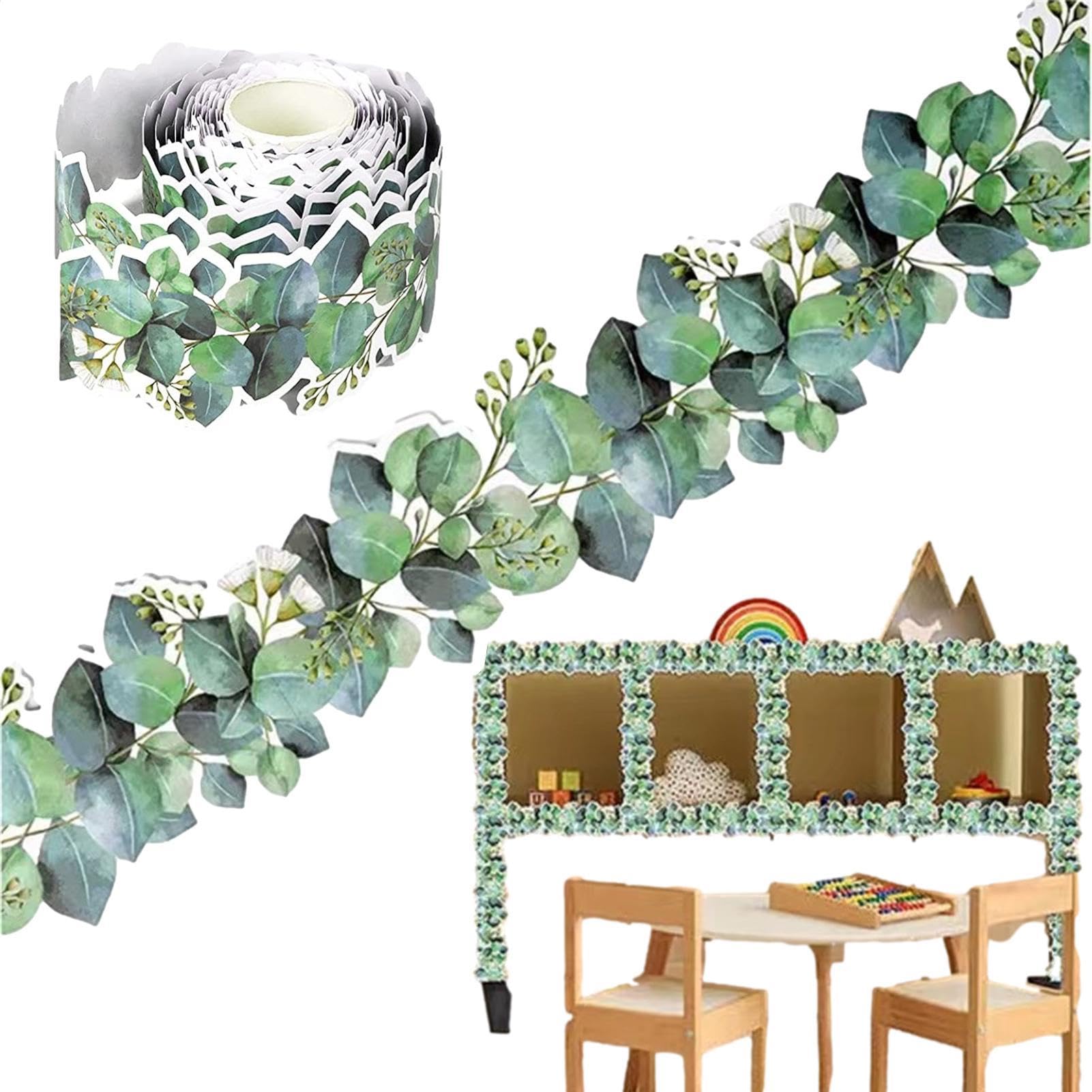Eucalyptus Bulletin Board Border Roll (5m) - Green Classroom Display - View #8