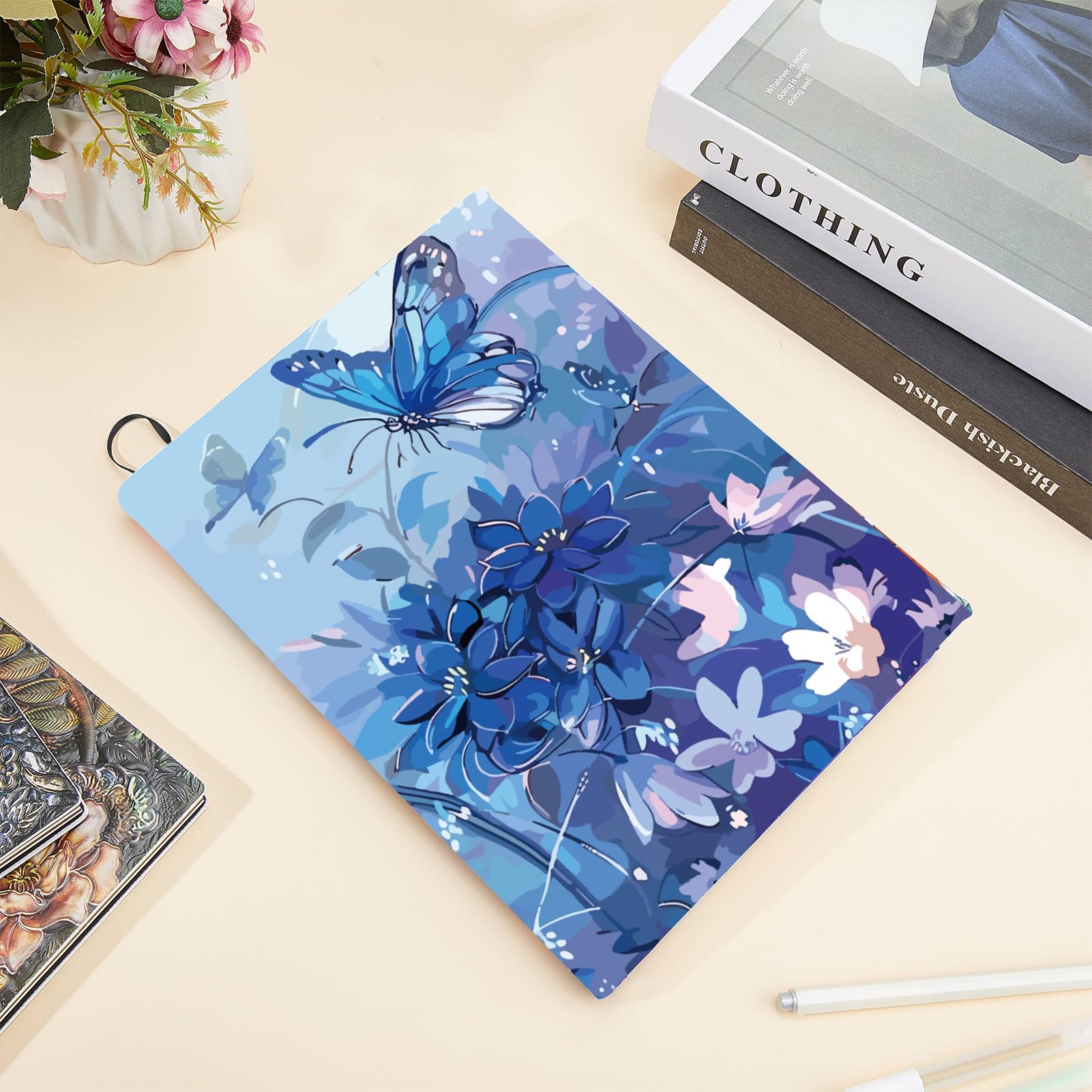 Copertina Per Libri Elasticizzata A Farfalla - Viola, Per Libri 9x11 Pollici, Lavabile