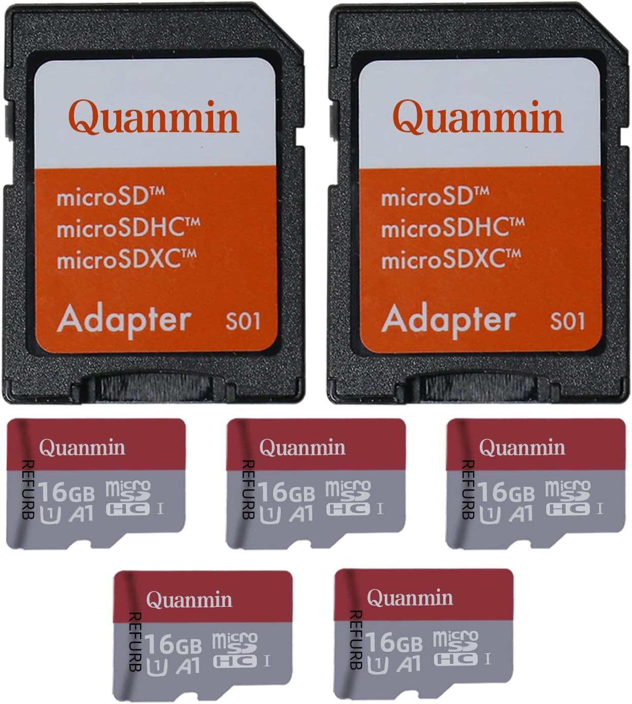 5 Pack 16GB Micro SD Card with 2 Adapters, TF Flash Memory Card C10 U1 UHS-I High Speed MicroSDHC for Dash Cam Security Cam Surveillance Camera Smartphone Tablet