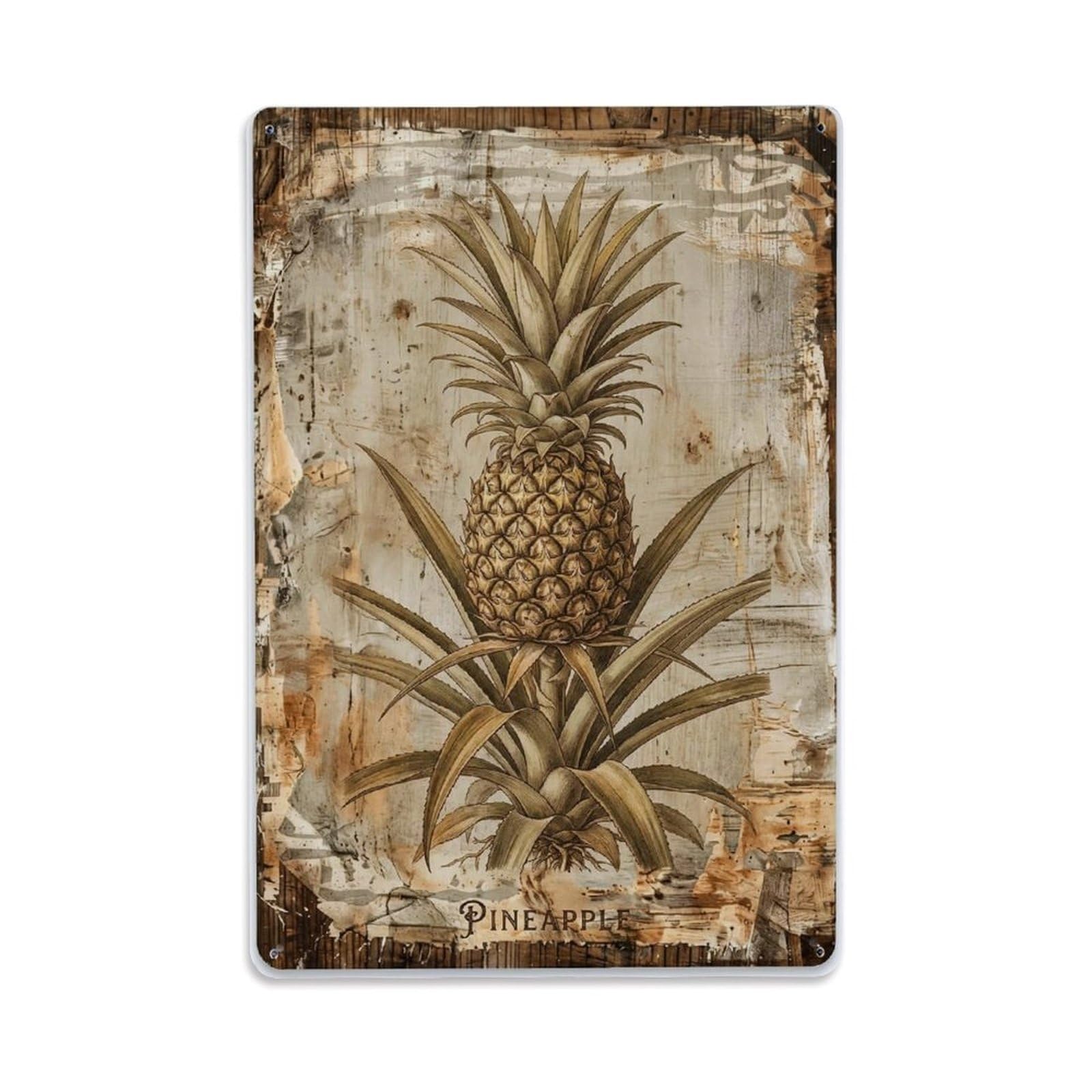 Pineapple Tropical Fruit 1 Vintage Metal Tin Sign Plaque Wall Decor for Cafe, Club, Garden Metal Poster 8x12Inch