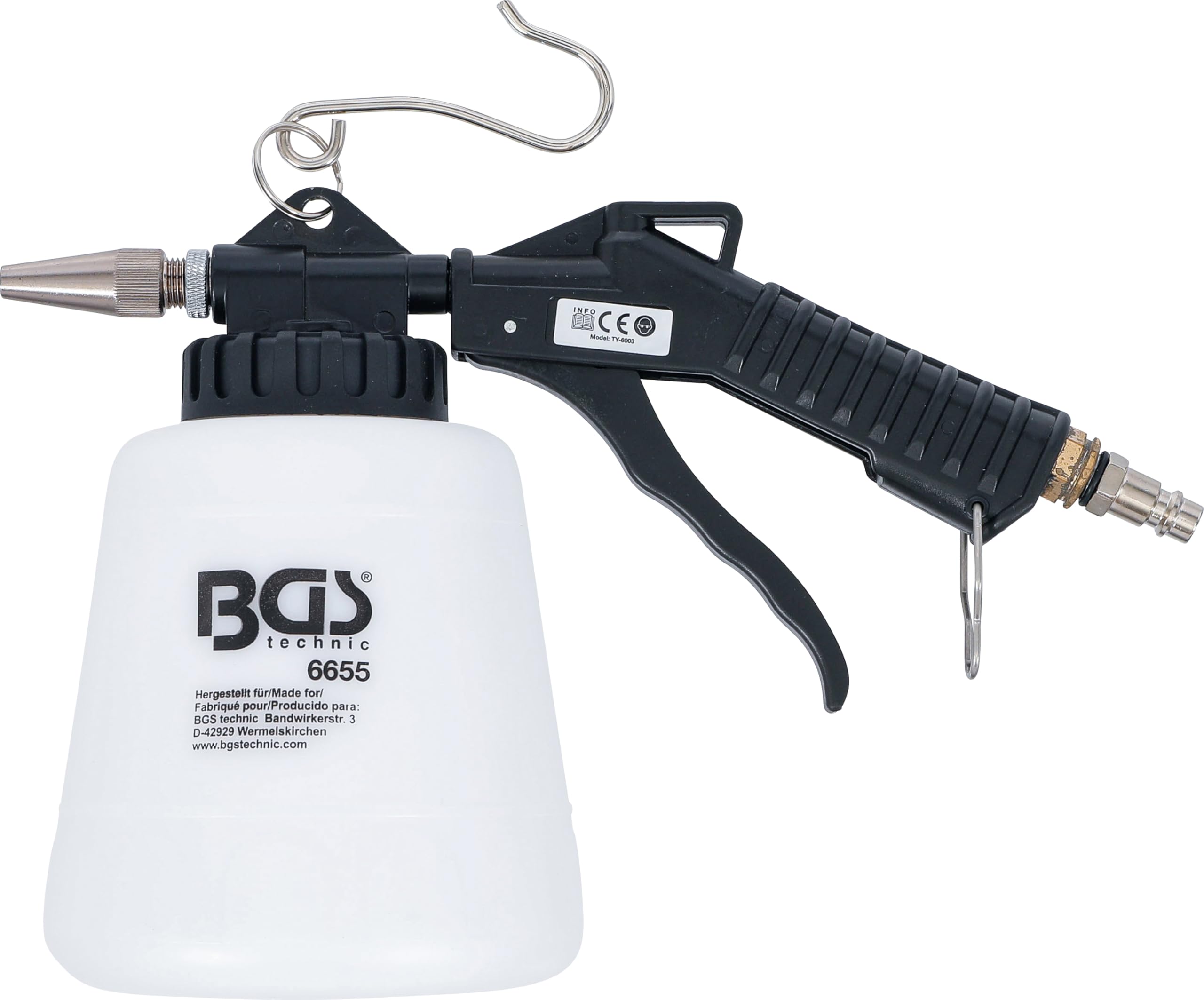 BGS 6655 | Pistolet de sablage au bicarbonate de soude à air comprimé | 1 l