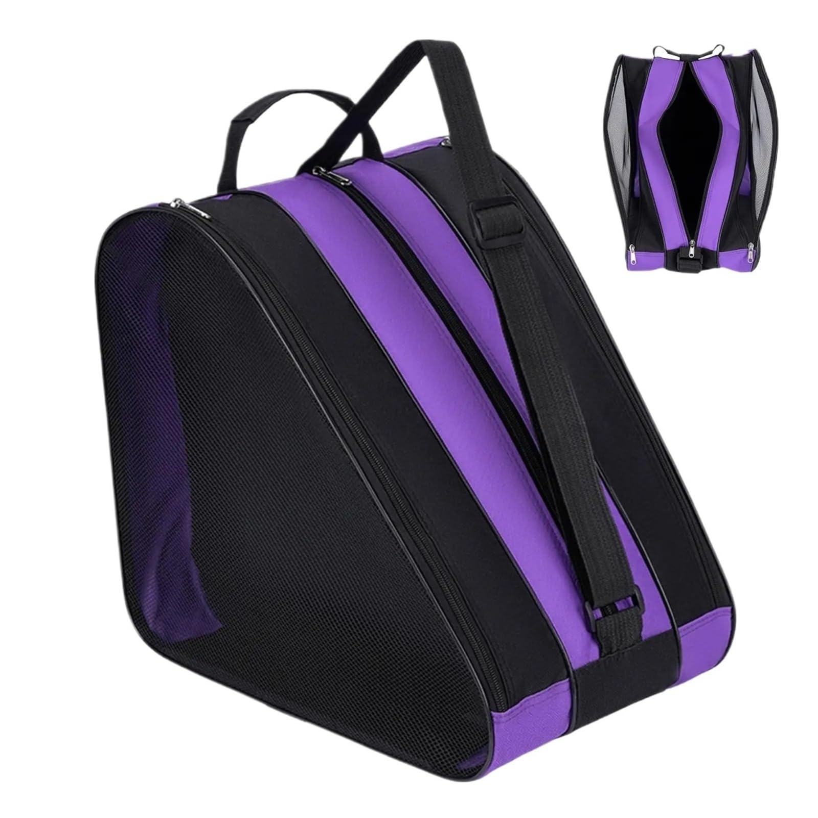 Bolsa para patines triangular multibolsillo correa ajustable niños adultos principiantes 8