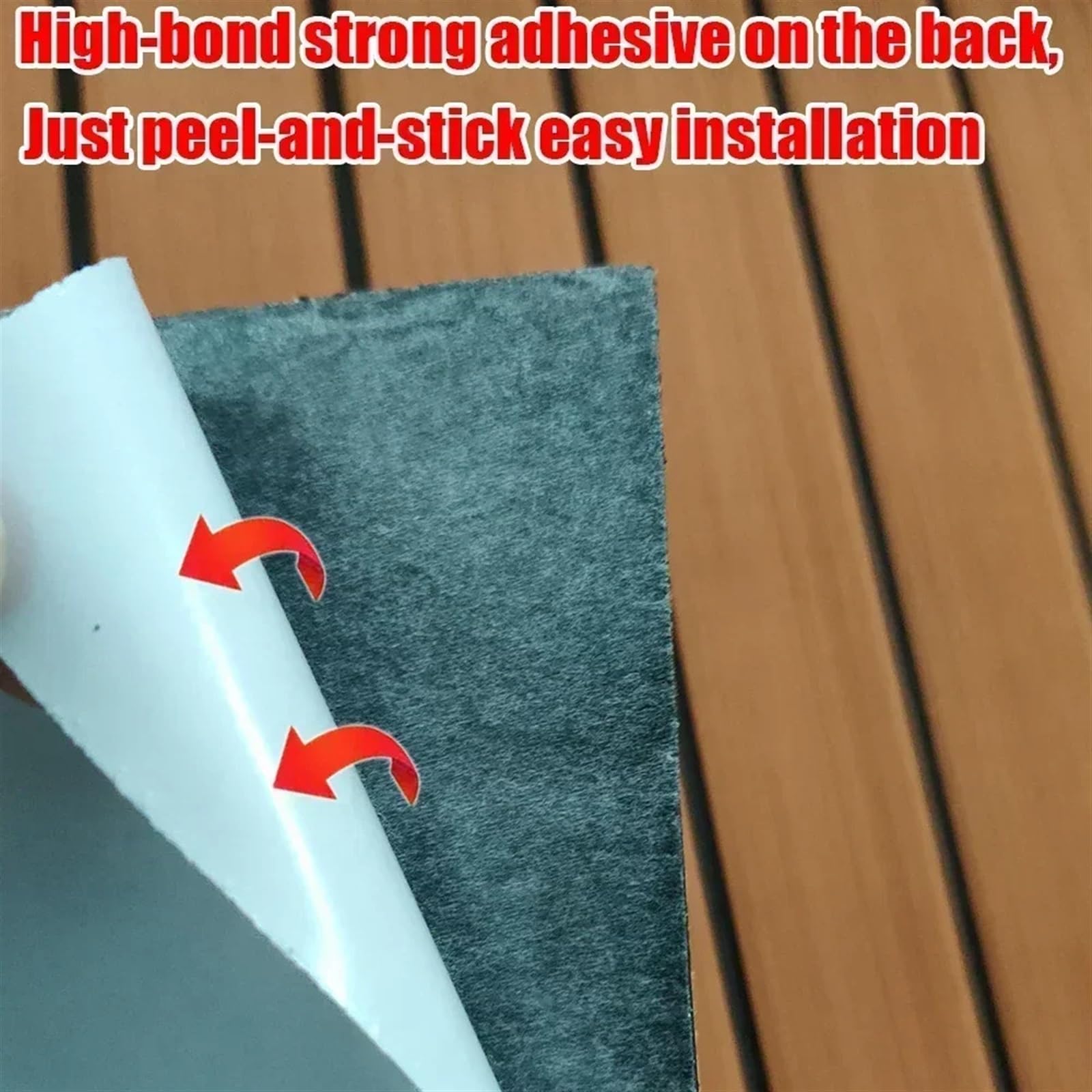 GXMDSGZ 600x2400x5mm EVA Foam Faux Teak Boot Decking Mat Bruin Deklaken Jacht Vloeren Anti Skid Mat Zelfklevende Voertuig Pad Voor Decoratie ( Donkergrijs