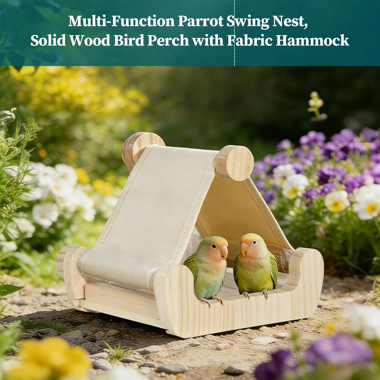 Hamaca Para Jaula De Aves Hamaca Para Dormir De Madera Para Aves Con | Percha Para Cacatúas Para Conure, Cacatúa, Loro, Periquitos, Agapornis, Guacamayo, Periquito