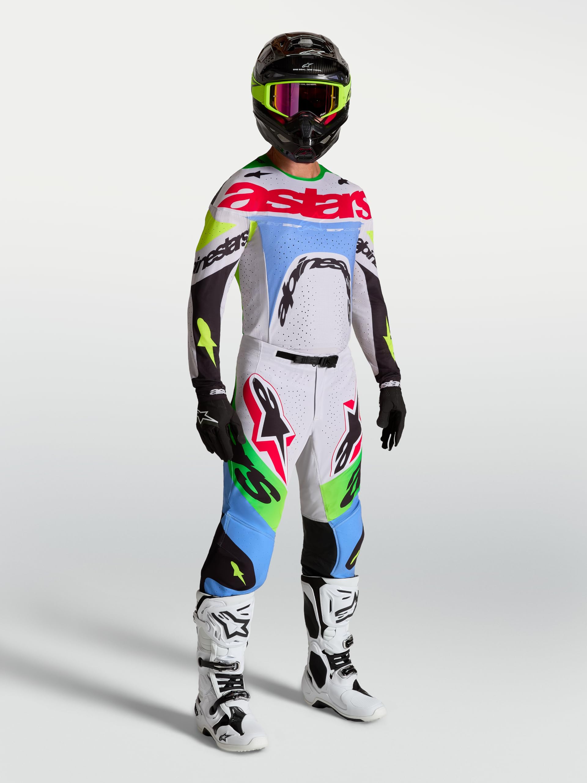 Alpinestars Supertech Dyna Maglia Motocross, viola/nero/verde, S