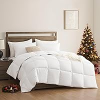 ACCURATEX Queen Duvet Insert Comforter - 100% Cotton 400GSM Fluffy Down Alternative, Breathable Soft White with Corner Tabs, 90x90 Hotel Bedding