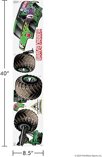 Miniatura 7 de Wall PALZ Grave Digger - Calcomanía de pared con interacción AR 3D, decoración de camión de 23 pulgadas