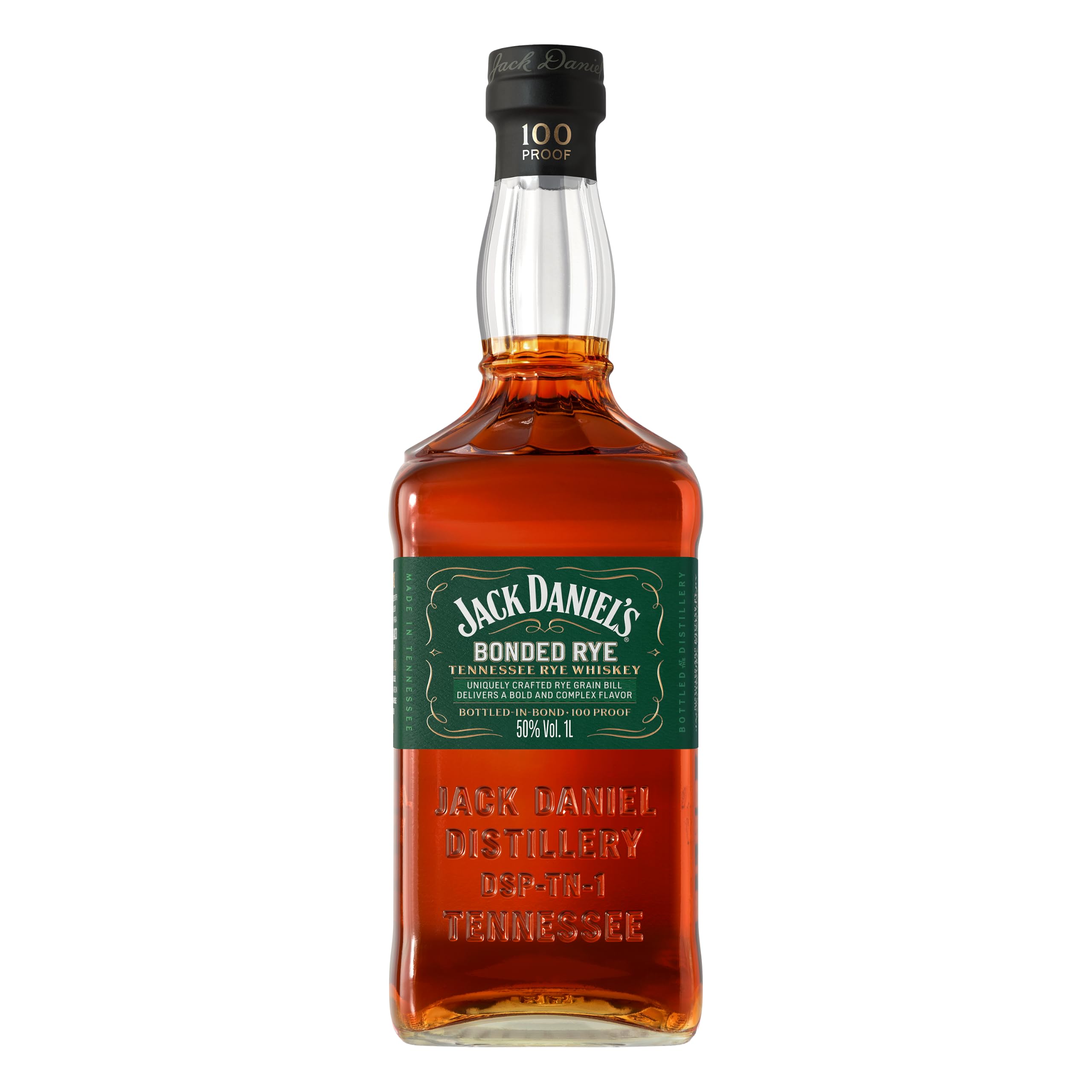 Jack Daniel's Bonded Rye Tennessee Whiskey – Whiskey Americano Premium, Gusto Intenso e Autentico, Sapore Fruttato, Invecchiato Tradizionalmente, 50% Vol., Bottiglia in Vetro da 100 cl