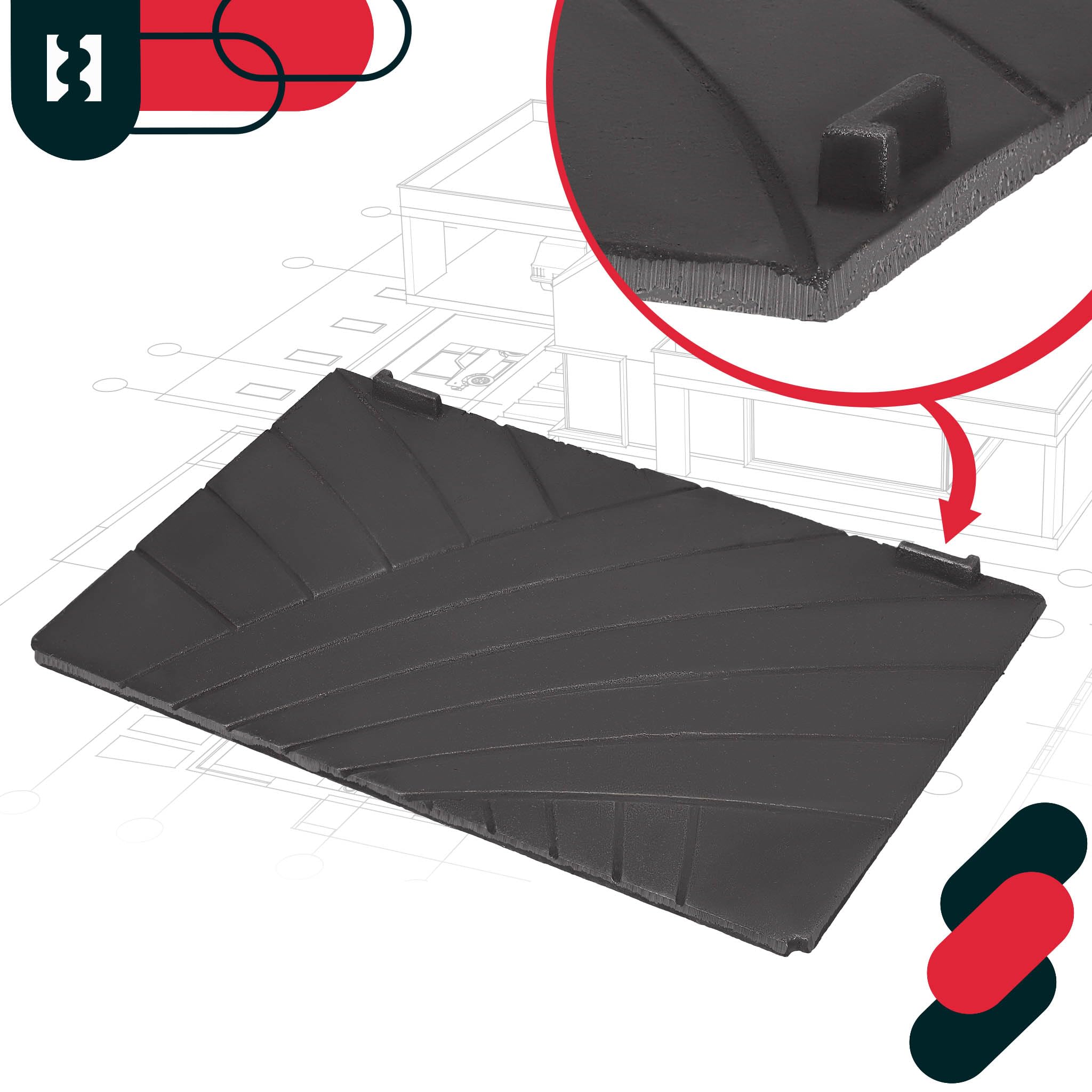 KOTARBAU® Piastra Camino - Ghisa - 47 x 31,5 cm - Antracite - Piastra Ghisa per Camino - Resistente al Calore - Decorativa - Motivo a Zigzag