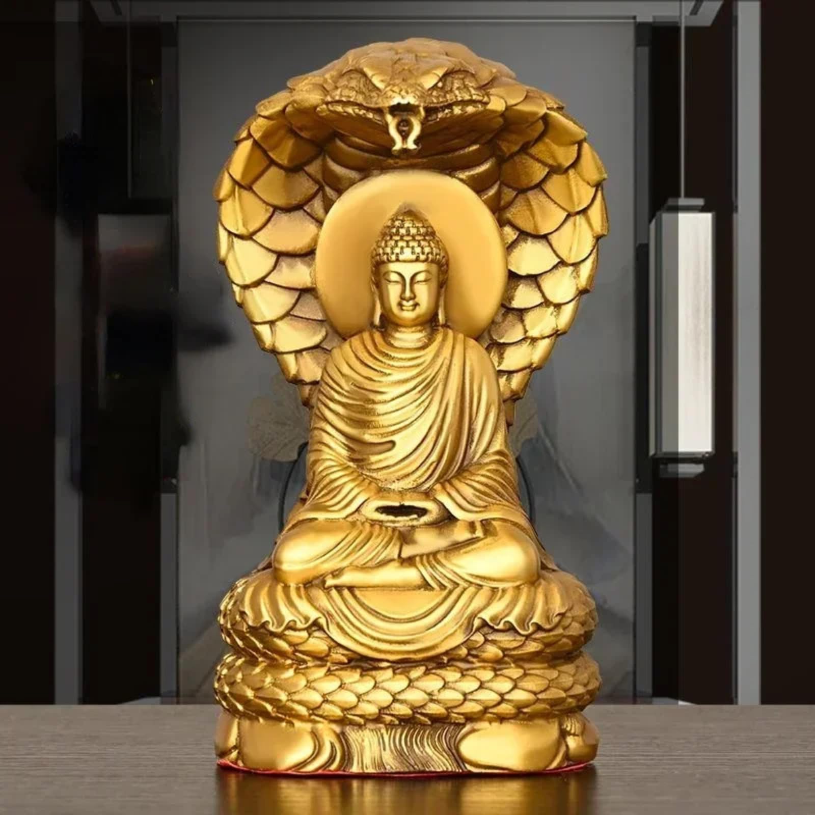 Statua di Buddha Shakyamuni in rame, 18,5 cm, scultura per casa, soggiorno, camera da letto