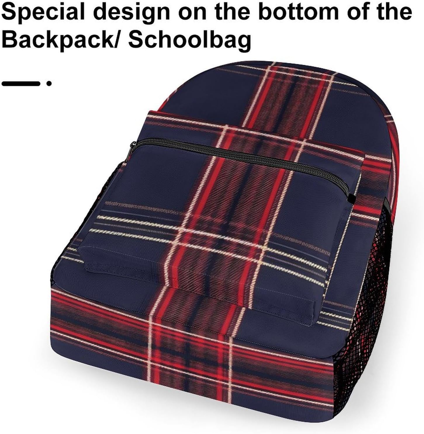 Blue Red Tartan Plaid Pattern Unisex Backpack Casual Daypacks Lightweight Shoulders Bag for Camping Hiking Travel