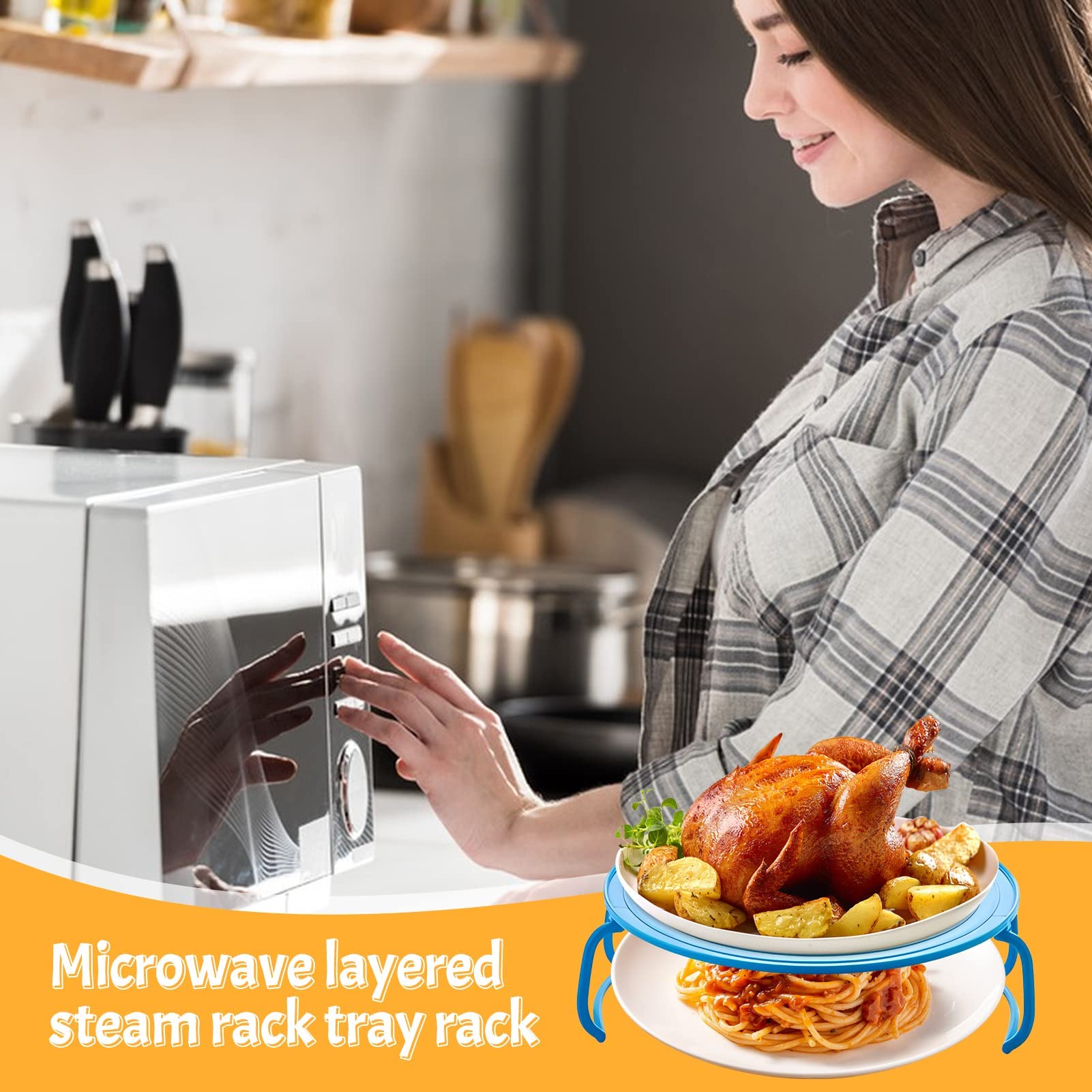 Mikrowellen-Regal Faltbar - 2-Etagen Kochständer Für Schüsseln & Teller