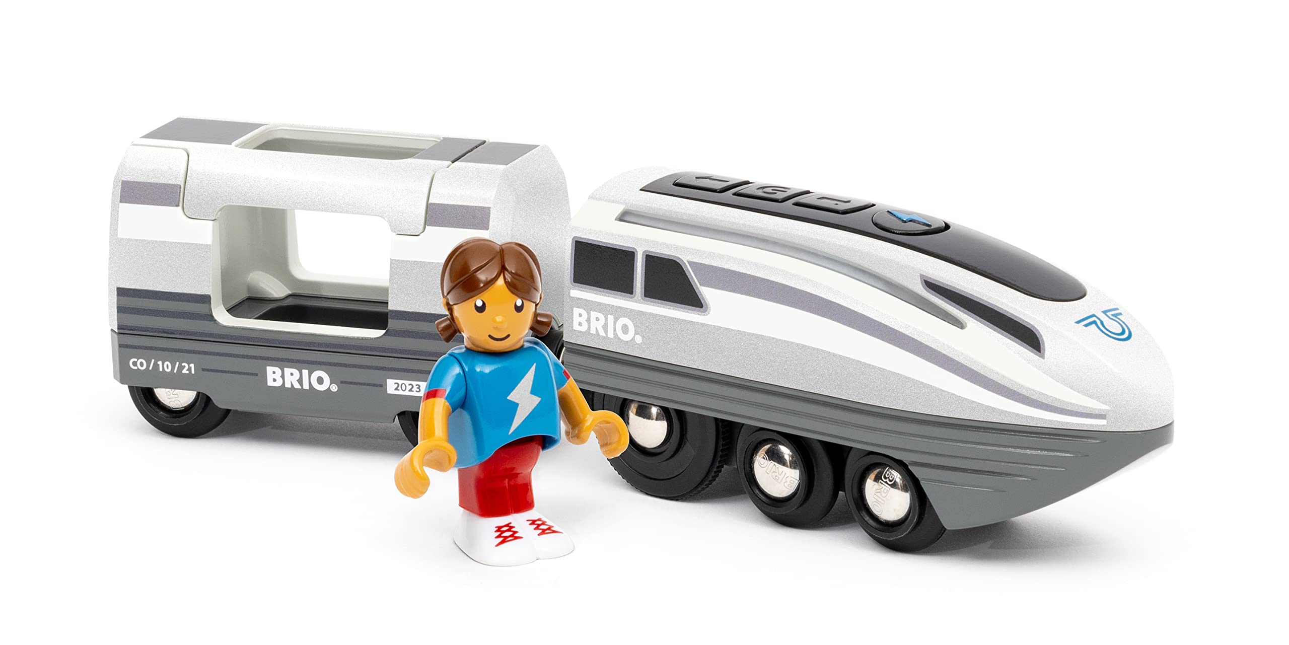 BRIO 36003 Turbo-Zug - Batteriebetriebener Spielzeugzug für Kinder ab 3 Jahren
