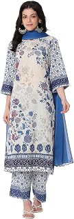 BIBA Women Cotton A Line Printed Suit Set Price In India