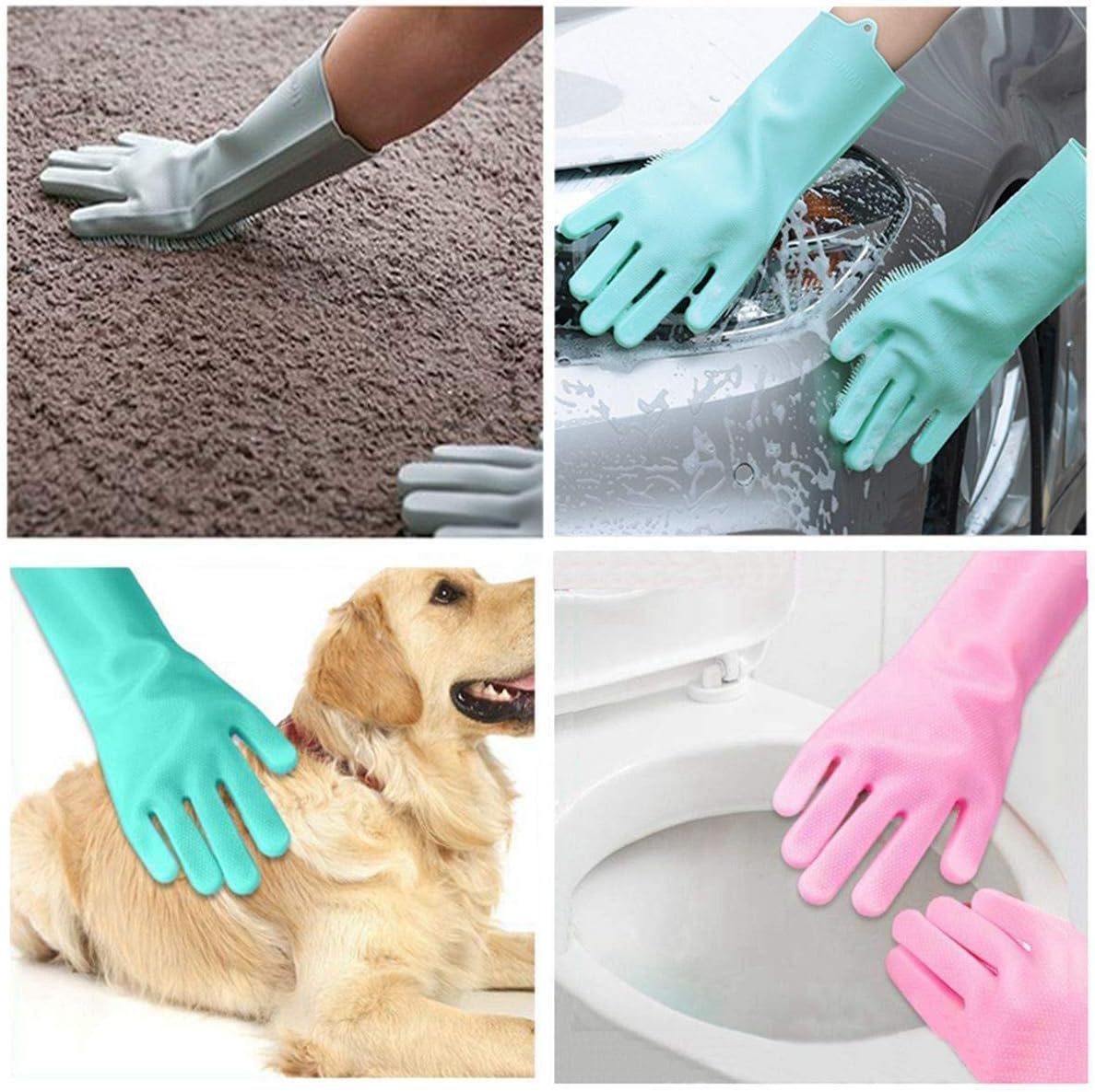 Magic Silicone Dishwashing Scrubber, 2 in 1 Reusable Rubber Gloves, Heat Resistant Kitchen Tool for Household image 5