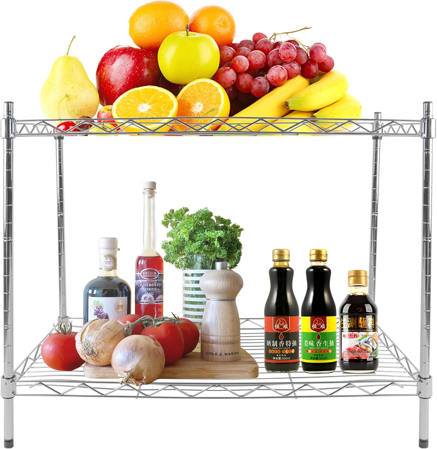 Boncun 2Tier Storage Shelf Small Shelves Mini Fridge Shelf