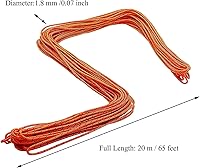 Vista 2 de Cuerda reflectante fluorescente de 0.071 in para tienda de campaña, cuerda de camping, 65 pies