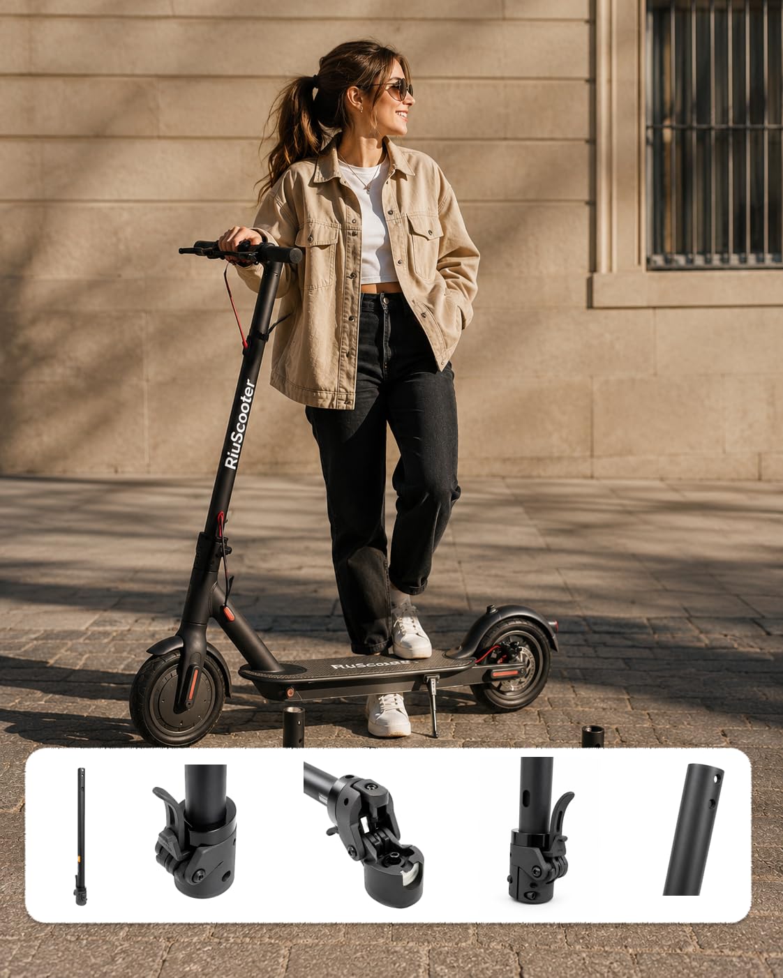 Mât de rechange pour trottinette électrique, compatible avec Xioami M365, Essential et 1S. Serrure et système de pliage avancé.