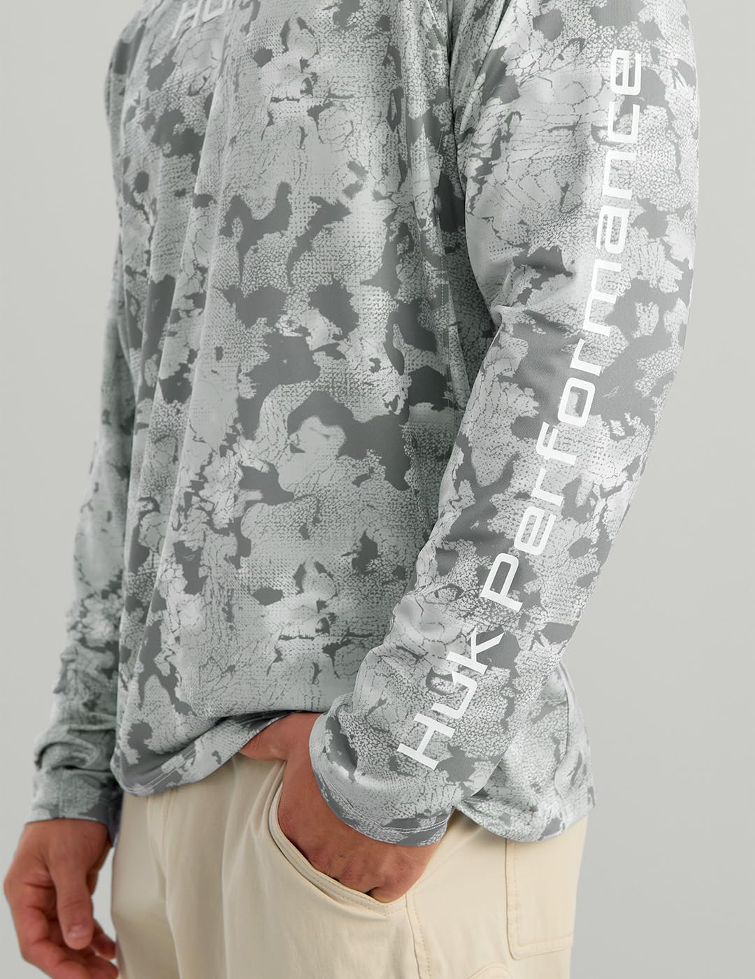 HUK Men's Airweight Hoodie, Lightweight Upf 30+ Performance Fishing Hooded Shirt With Recycled Polyester and Stretch Fabric