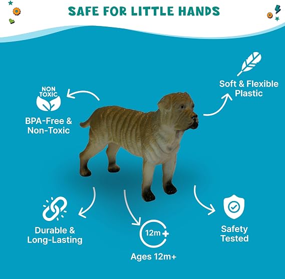 Get Ready Kids Pets Playset - 12 Animal Toy Set with Cats, Dogs & More | Large realistically detailed cats and dogs set for creative imaginative play, pre-k safe for ages 18m+