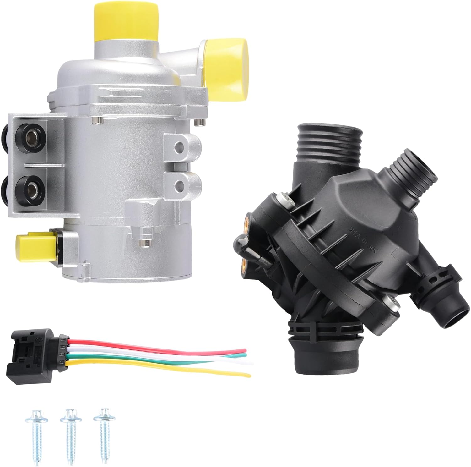 Electric Engine Water Pump and Thermostat Compatible for BMW 128i 325i 328i 330i 525i 528i 530i X3 Z4 Replaces 11517586925 11537549476