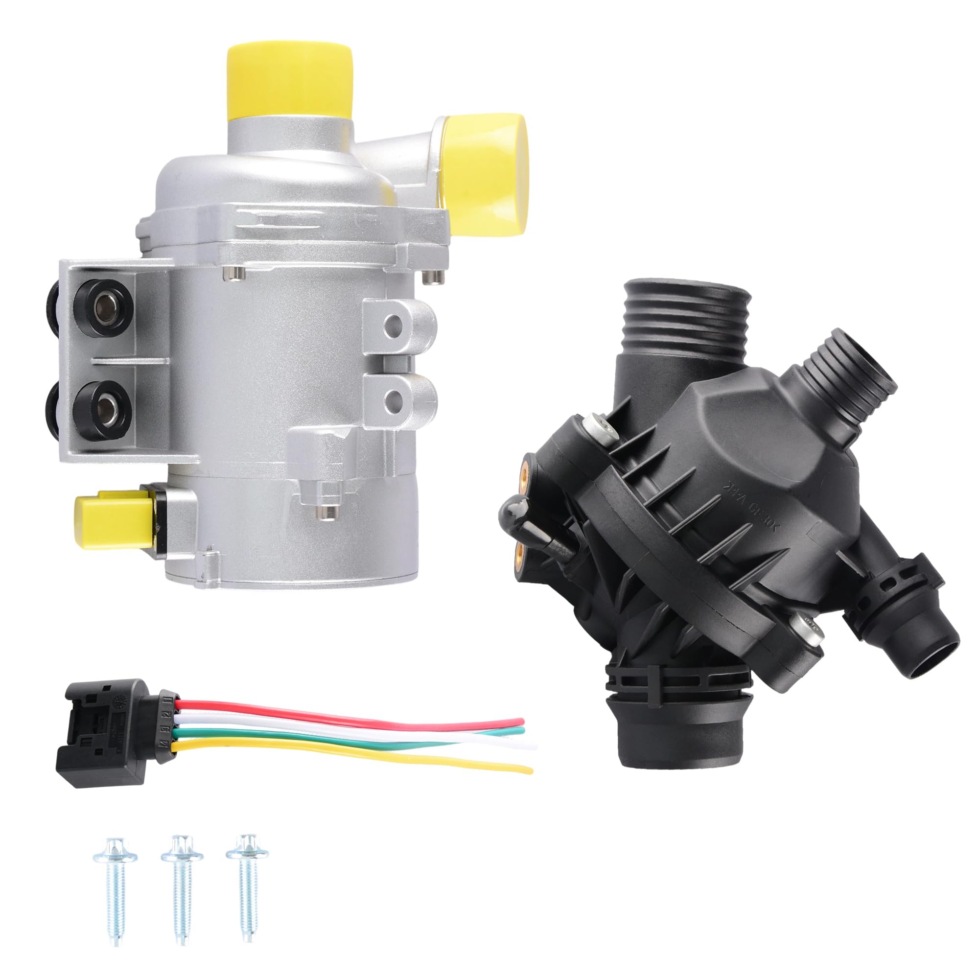 Electric Engine Water Pump and Thermostat Compatible for BMW 128i 325i 328i 330i 525i 528i 530i X3 Z4 Replaces 11517586925 11537549476